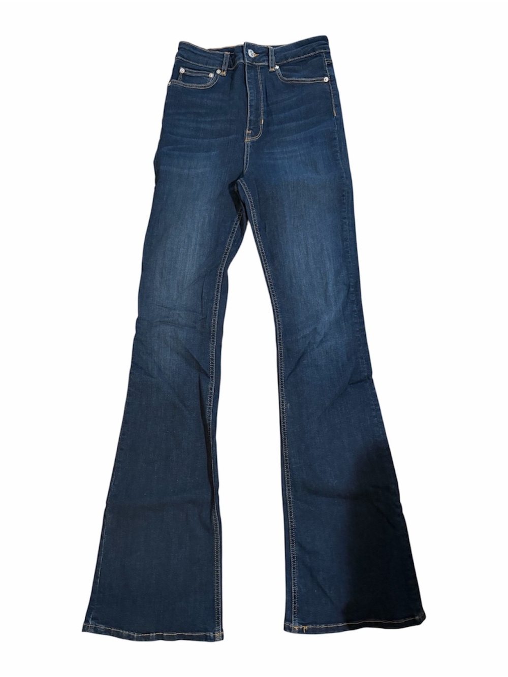 Zara Women's Dark Indigo Flare Jeans